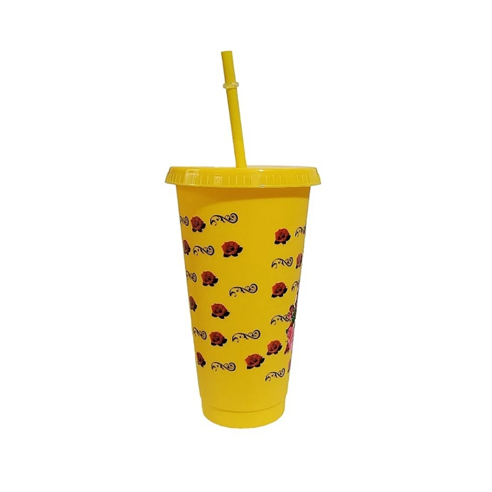 Virgen De Guadalupe Plastic Tumbler 24oz Yellow